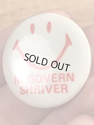 70’sの選挙時のスマイルフェイスが描かれたヴィンテージの缶バッチ