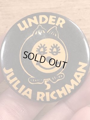 70年代頃のスマイルのキャラクターのビンテージの缶バッジ