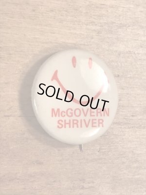 70年代頃の選挙時のスマイルのビンテージの缶バッジ