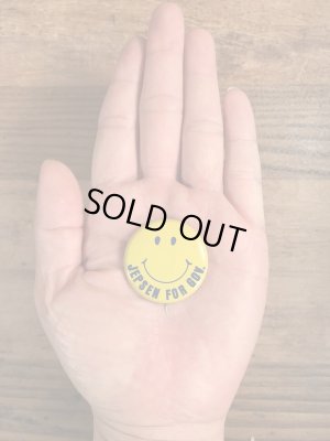 70年代頃のJepsen For Gov.のスマイルのビンテージの缶バッジ