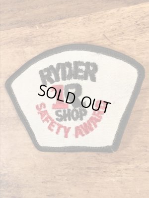 70'sのRyder Shop Safety Awardのヴィンテージの刺繡パッチ