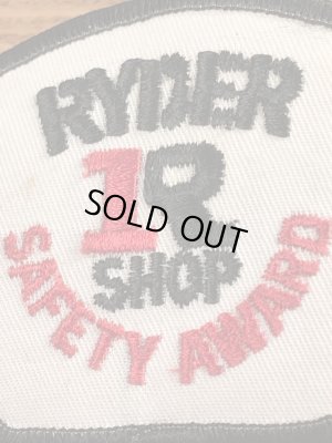 70年代頃のRyder Shop Safety Awardのビンテージの刺繡ワッペン