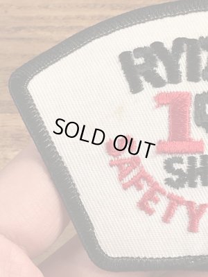 70年代頃のRyder Shop Safety Awardのビンテージの刺繡ワッペン