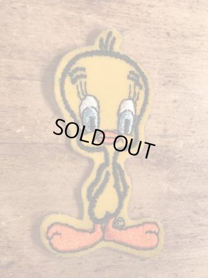 70年代頃のルーニーテューンズのトゥイーティーのビンテージの刺繡ワッペン