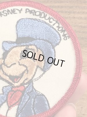 70’sのディズニーのジミニークリケットのヴィンテージの刺繡パッチ