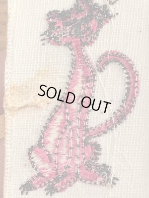 70’sのピンクパンサーのヴィンテージの刺繡パッチ