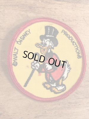 70年代頃のディズニーのスクルージマクダックのビンテージの刺繡ワッペン