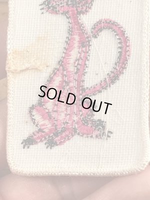 70年代頃のピンクパンサーのビンテージの刺繡ワッペン
