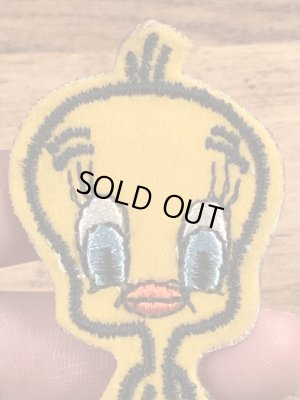 70年代頃のルーニーテューンズのトゥイーティーのビンテージの刺繡ワッペン