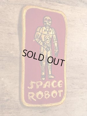 70年代頃のスペースロボットのビンテージの刺繡ワッペン