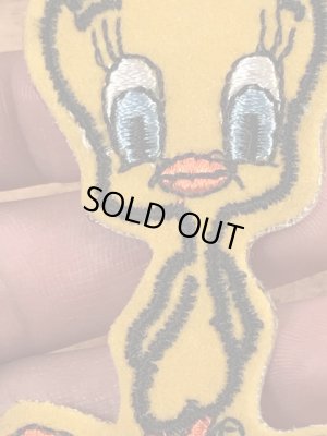70年代頃のルーニーテューンズのトゥイーティーのビンテージの刺繡ワッペン