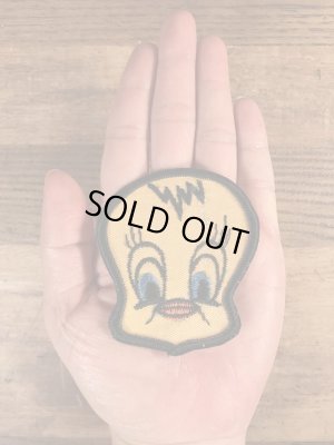 70年代頃のルーニーテューンズのトゥイーティーのビンテージの刺繡ワッペン