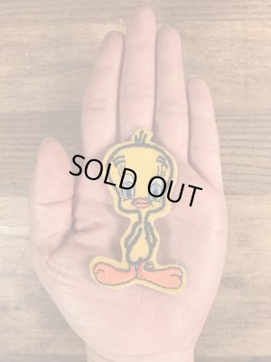 70年代頃のルーニーテューンズのトゥイーティーのビンテージの刺繡ワッペン