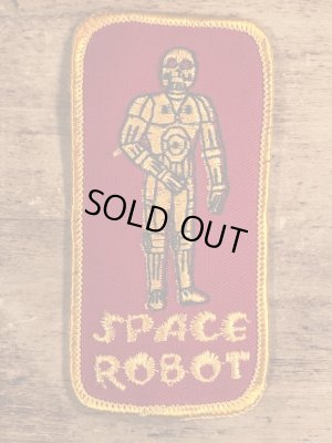 70年代頃のスペースロボットのビンテージの刺繡ワッペン