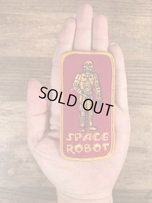 70年代頃のスペースロボットのビンテージの刺繡ワッペン