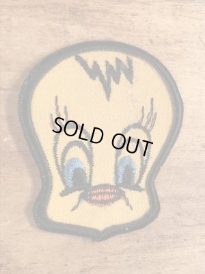 70年代頃のルーニーテューンズのトゥイーティーのビンテージの刺繡ワッペン