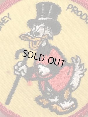 70年代頃のディズニーのスクルージマクダックのビンテージの刺繡ワッペン