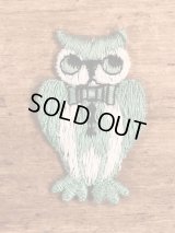Owl Embroidery Patch　フクロウ　ビンテージ　刺繡ワッペン　パッチ　70年代