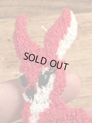 70年代頃のウサギのビンテージの刺繡ワッペン