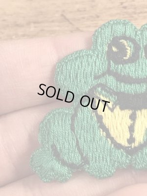70年代頃のカエルのビンテージの刺繡ワッペン