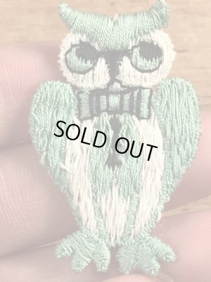 70年代頃のフクロウのビンテージの刺繡ワッペン