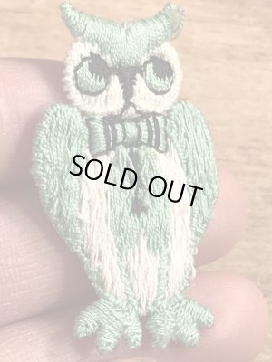 70年代頃のフクロウのビンテージの刺繡ワッペン