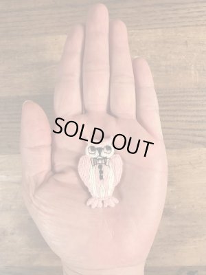 70年代頃のフクロウのビンテージの刺繡ワッペン