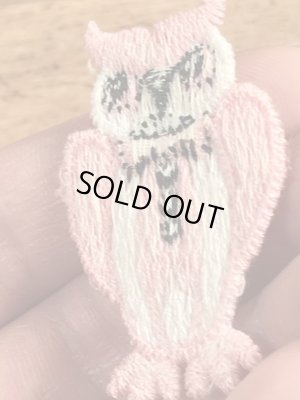 70年代頃のフクロウのビンテージの刺繡ワッペン