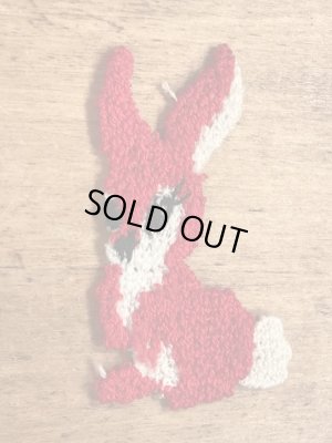 70年代頃のウサギのビンテージの刺繡ワッペン