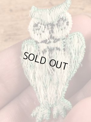 70年代頃のフクロウのビンテージの刺繡ワッペン