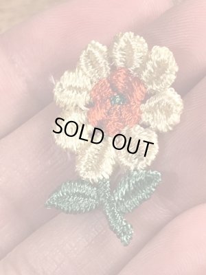 70’sの花のヴィンテージの刺繡パッチ