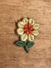 70年代頃の花のビンテージの刺繡ワッペン