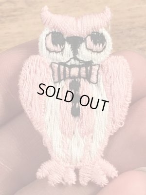 70年代頃のフクロウのビンテージの刺繡ワッペン