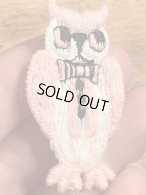 70’sのフクロウのヴィンテージの刺繡パッチ