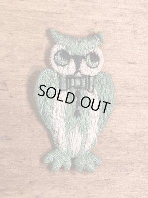 70年代頃のフクロウのビンテージの刺繡ワッペン