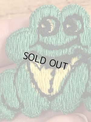 70年代頃のカエルのビンテージの刺繡ワッペン