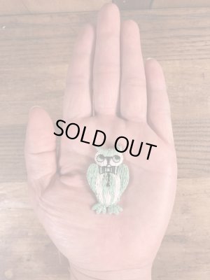 70年代頃のフクロウのビンテージの刺繡ワッペン