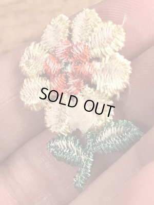 70年代頃の花のビンテージの刺繡ワッペン