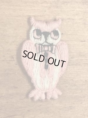 70年代頃のフクロウのビンテージの刺繡ワッペン