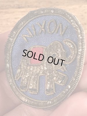 60〜70’sのゾウが描かれたニクソン大統領のヴィンテージのパッチ