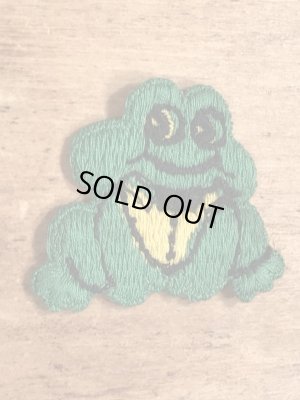 70年代頃のカエルのビンテージの刺繡ワッペン