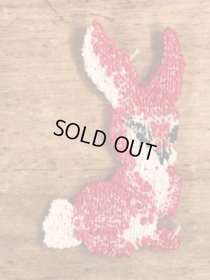 70’sのウサギのヴィンテージの刺繡パッチ