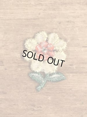 70’sの花のヴィンテージの刺繡パッチ