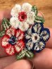 70年代頃の花のビンテージの刺繡ワッペン