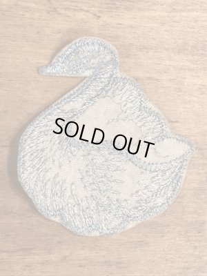 70年代頃の白鳥のビンテージの刺繡ワッペン