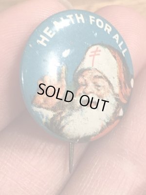 30〜40年代頃の総主教クロスのサンタクロースのビンテージの缶バッジ