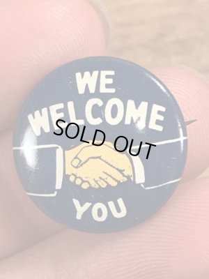 〜40年代頃のシェイクハンドのビンテージの缶バッジ