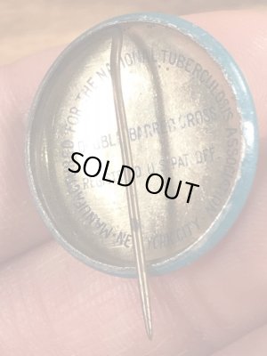 30〜40年代頃の総主教クロスのサンタクロースのビンテージの缶バッジ