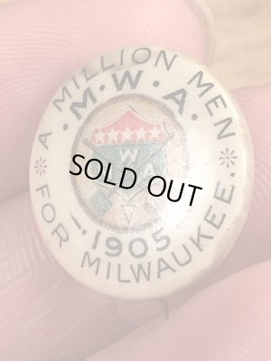 1900’s頃のアメリカの共済組合のヴィンテージの缶バッジ