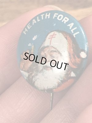 30〜40’sの総主教クロスのサンタクロースのヴィンテージの缶バッチ